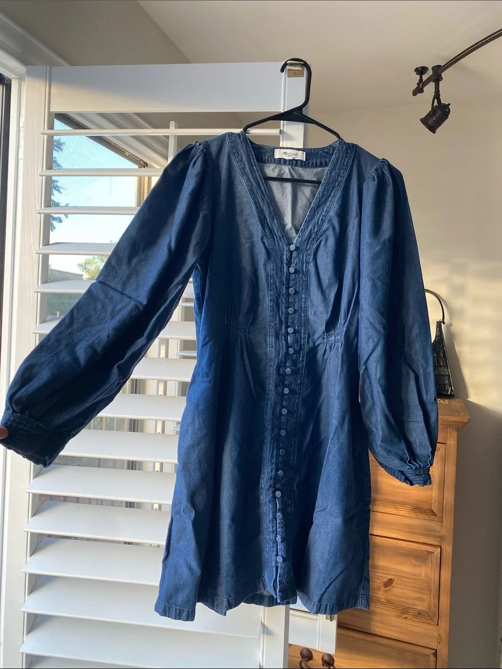 🌼 NWOT Madewell Indigo Blue Button-Front Denim Dress size 2 Cottagecore - Picture 2 of 11
